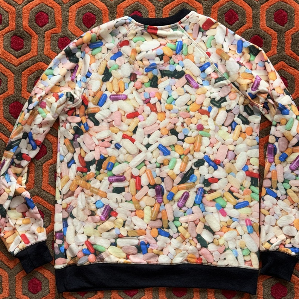 Deter Clothing Vibrant Crewneck Sweater Pills Drugs Men's Med Urban Outfitters - Picture 7 of 8